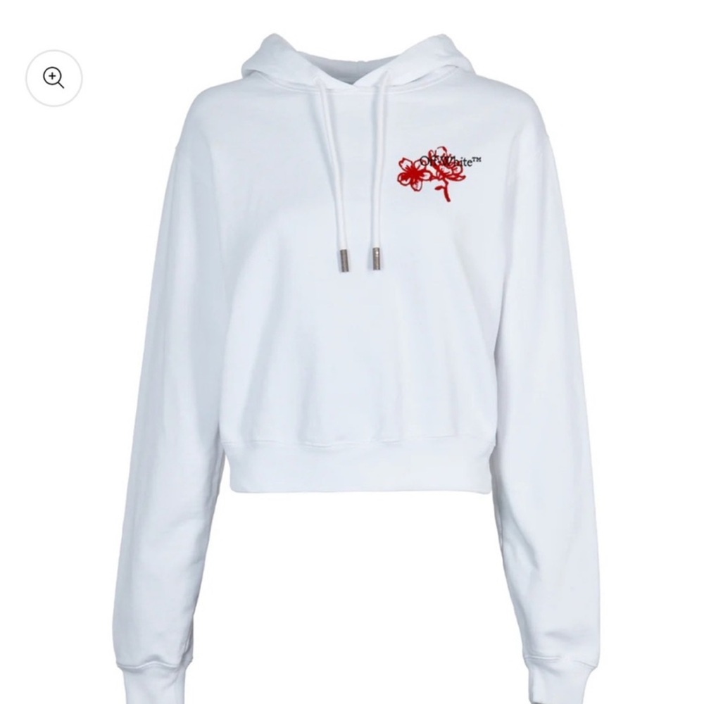 Off-White CNY Cropped Hoodie | White/Red Graphic | XS | NWT